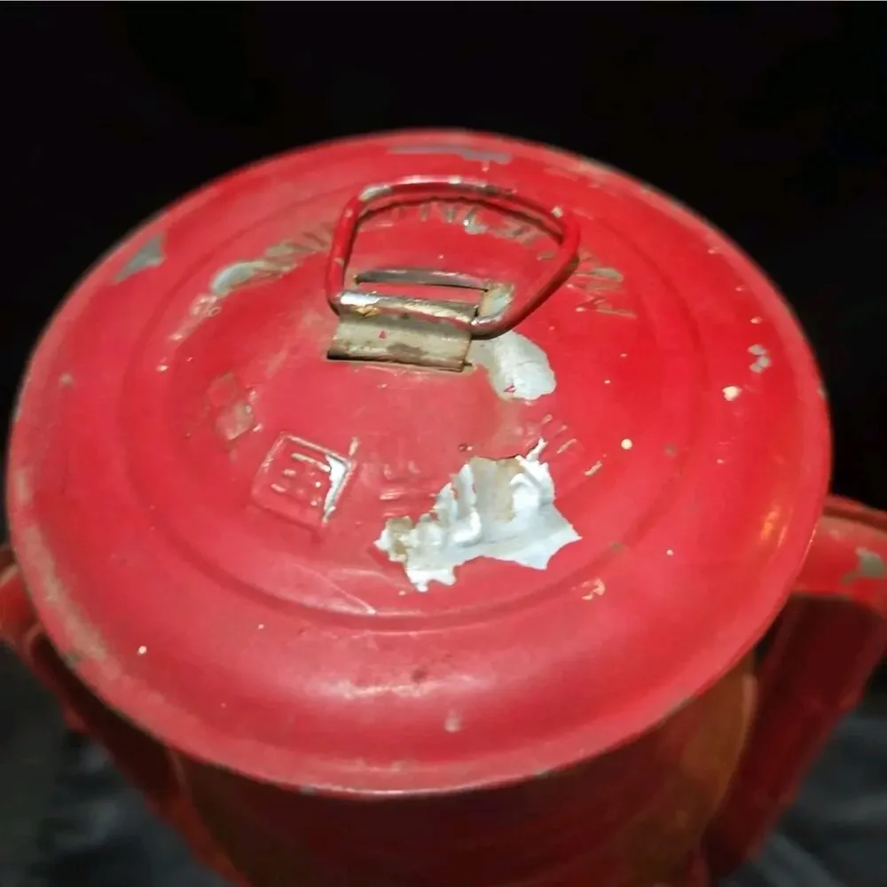 Vntg Anchor Brand Kerosene Lamp Red 14.5 In